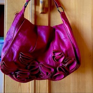 Leather Handbag Vince Camuto bright red.